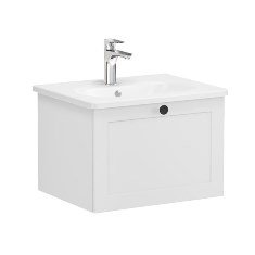 Vitra Root Classic 68779 Lavabo Dolabı, Tek Çekmeceli, 60 Cm, Mat Açık Gri, Yuvarlak Lavabolu